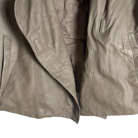 Vince Brown Genuine Leather Biker Moto Asymmetric Jacket Size Medium - Picture 7 of 14